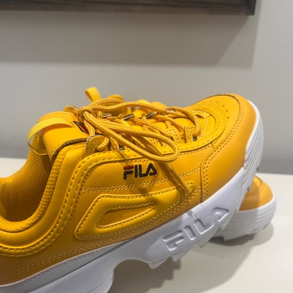 Womens Fila Disruptor 2 Premium Athletic Shoe - Canary Yellow - Picture 2 of 4